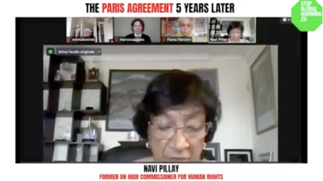 “The global impact of carbon pricing” - Navi Pillay - Former UN High Commissioner for Human Rights and supporter of www.stoglobalwarming.eu